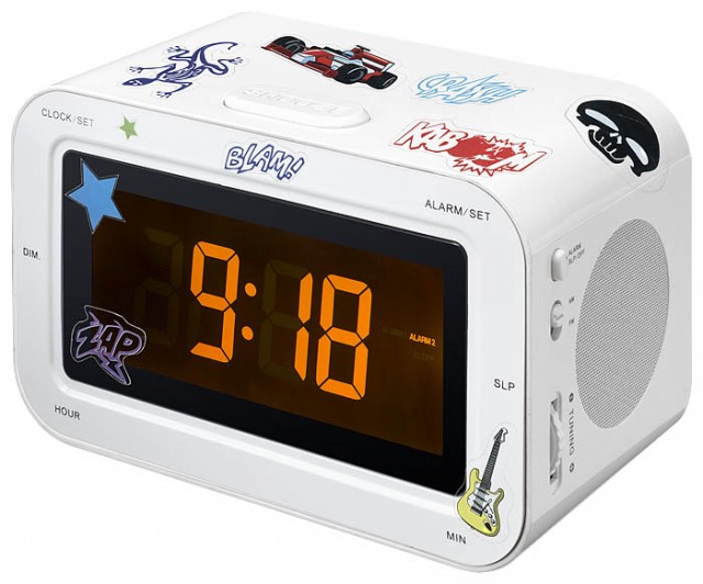 Radio Reveil AM/FM (Blanc + Stickers) - Visuel #2