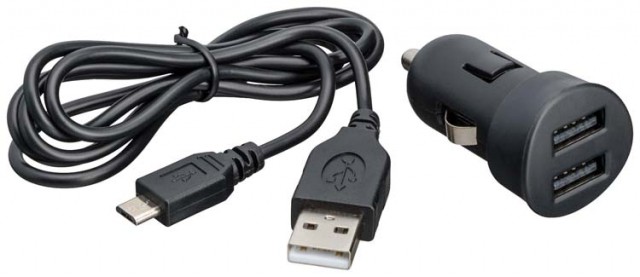 Mini chargeur allume cigare micro USB (noir) - Packshot