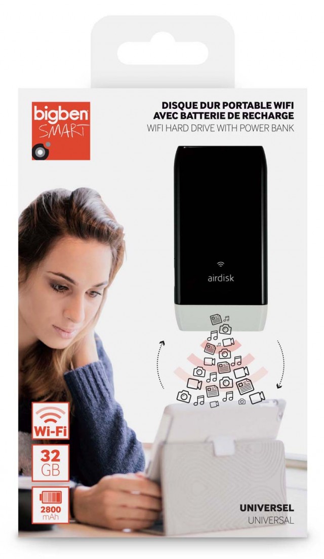 Disque dur portable Wi-Fi avec batterie de recharge - Packshot