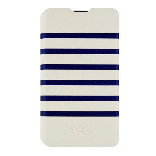 Etui folio Jean-Paul Gaultier (Marinière blanche et bleue) - Packshot
