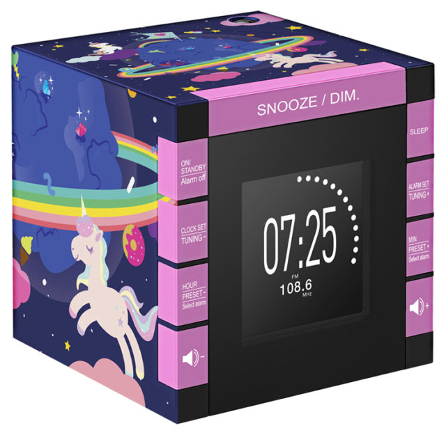 Radio réveil double alarme avec projecteur RR70PUNICORN BIGBEN KIDS - Packshot
