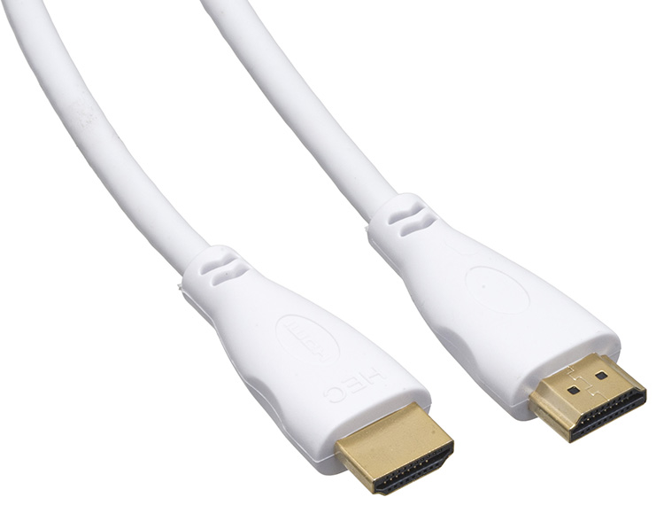 Câble HDMI compatible TV 3D (Blanc) - Visuel #1