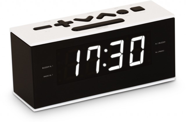 Radio Réveil double alarme (Blanc) - Packshot