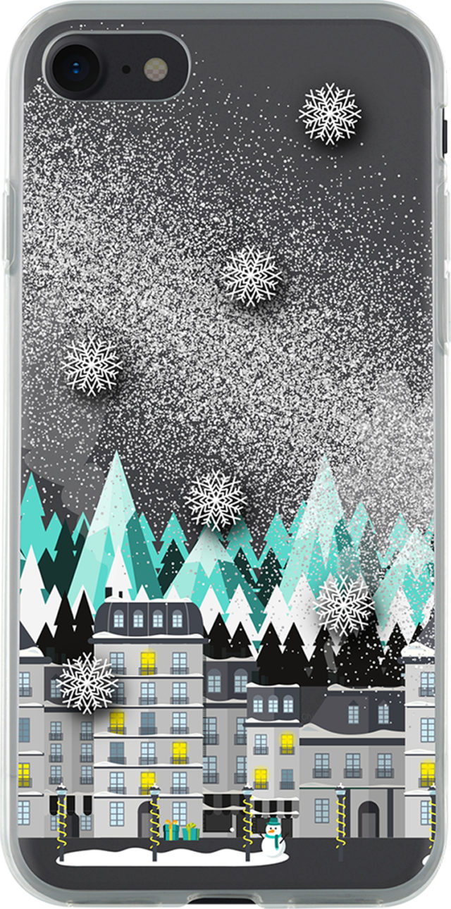 Coque rigide liquide pailletée (Snow town) - Packshot