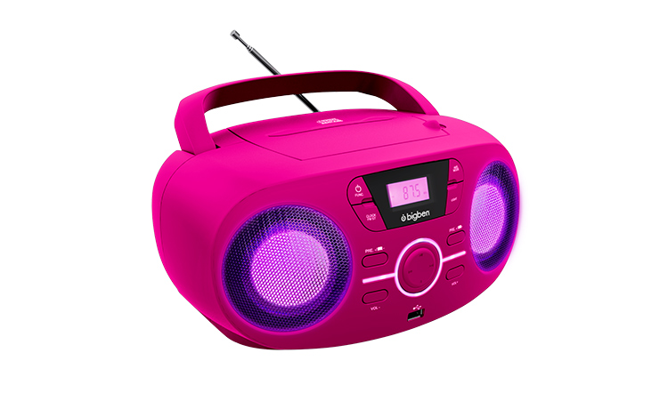 radio portable AUX , CD , FM , USB avec lecteur CD pour enfants rose blanc  au meilleur prix