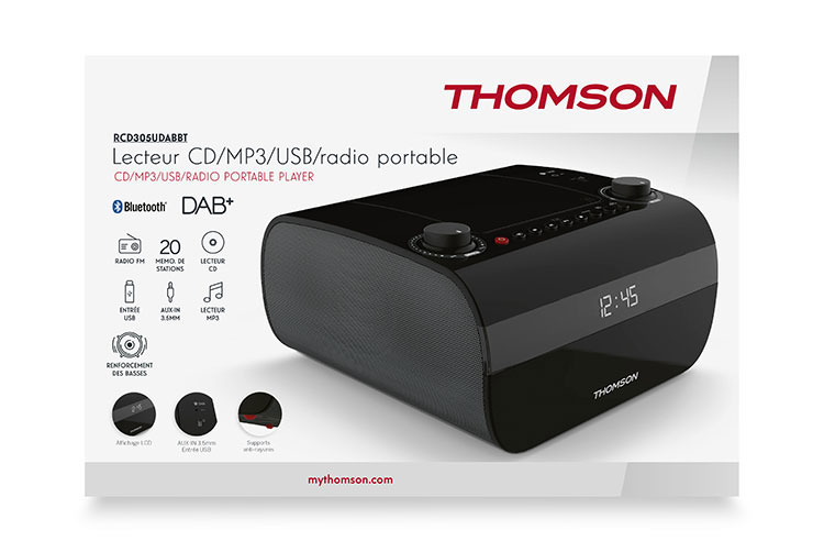 Lecteur portable CD/MP3/USB/RADIO RCD305UDABT THOMSON