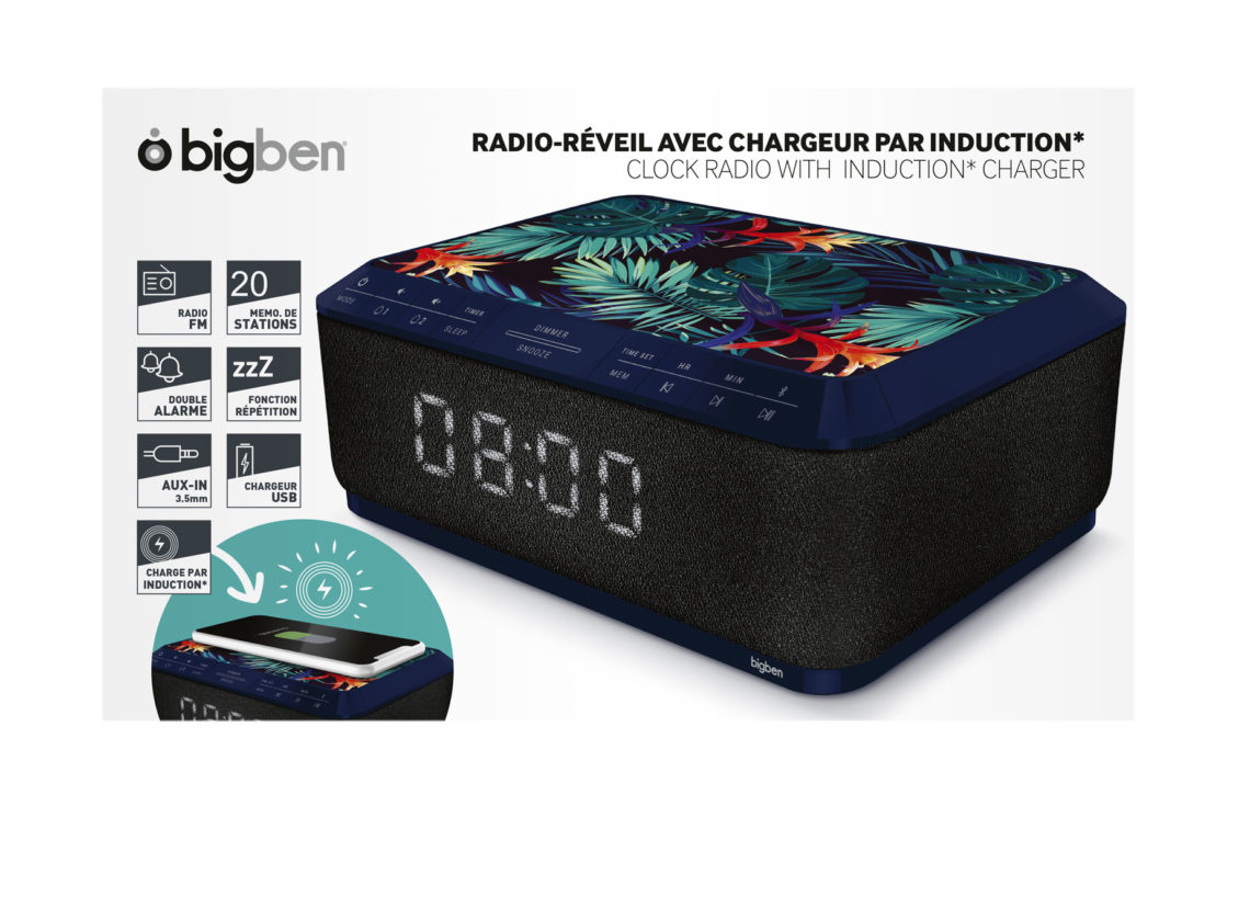 Radio réveil BIGBEN RR140IGWOOD avec chargeur sans fil- radio FM