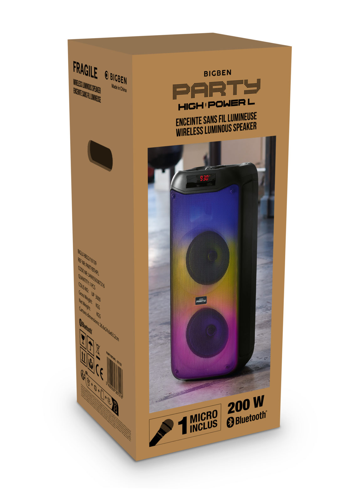 Chaine HiFi Bigben Enceinte Bluetooth Thomson lumineuse – PARTYBTHPS