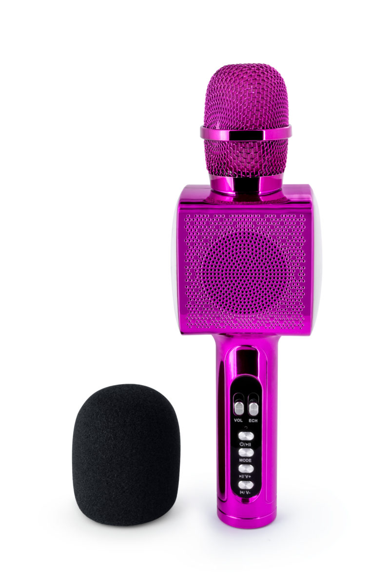 MICROPHONE KARAOKE AVEC EFFETS LUMINEUX (Rose) PARTYBTMIC2PK Bigben