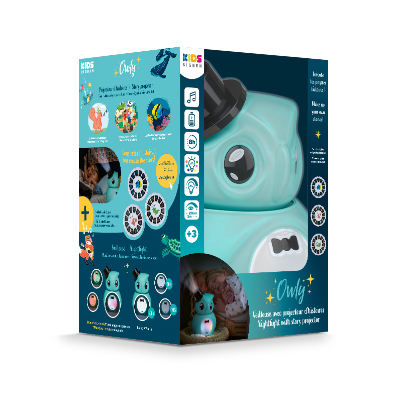 VEILLEUSE AVEC PROJECTEUR D'HISTOIRES – Owly – STORYTELLERBL KIDS