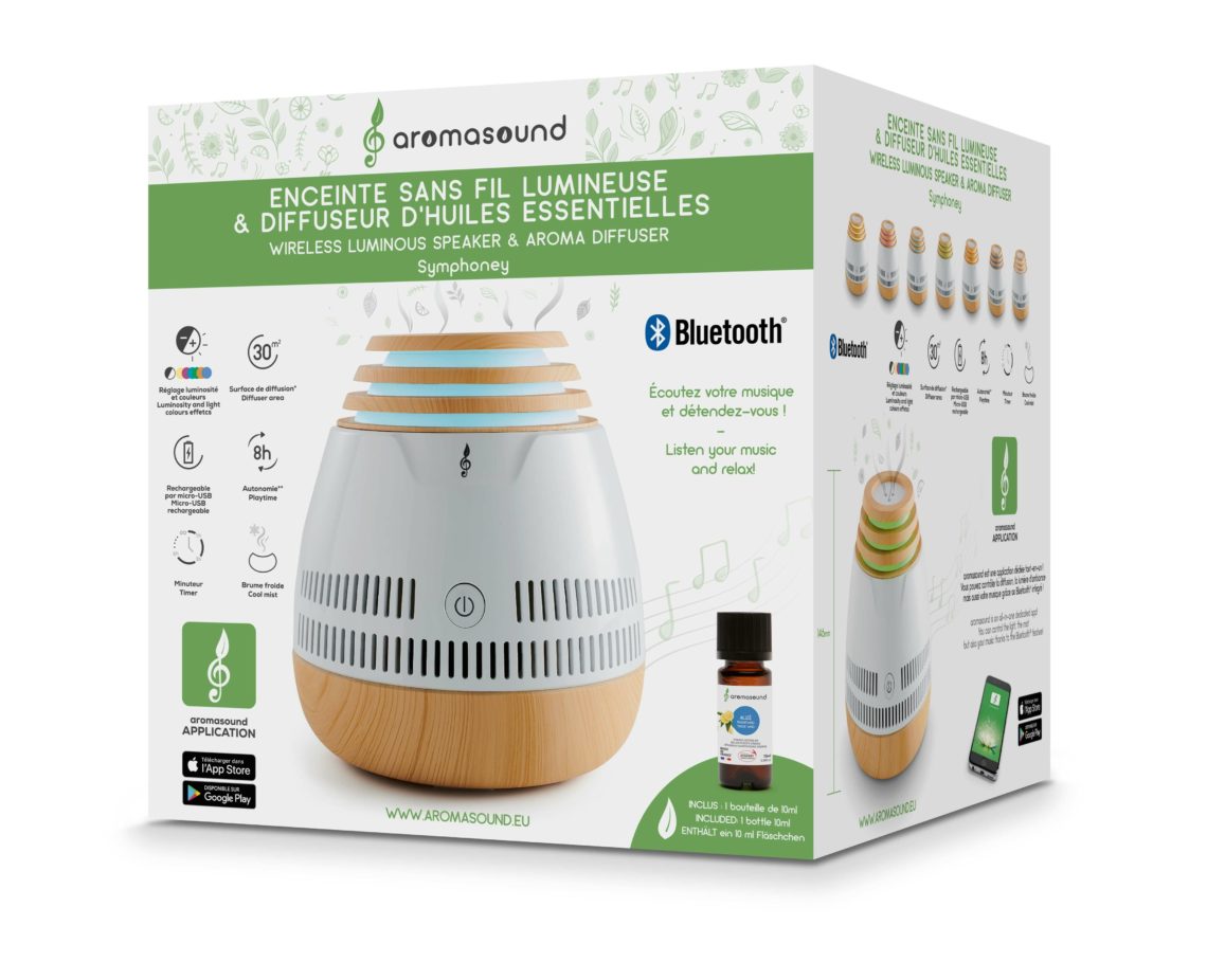 SYMPHONEY, Enceinte sans fil lumineuse et diffuseur d'huiles essentielles –  AROMASOUND, Bigben - Le Design Sonore pour tous, Audio, Thomson, Bigben  Party, Bigben kids, Lumin'US, Colorlight