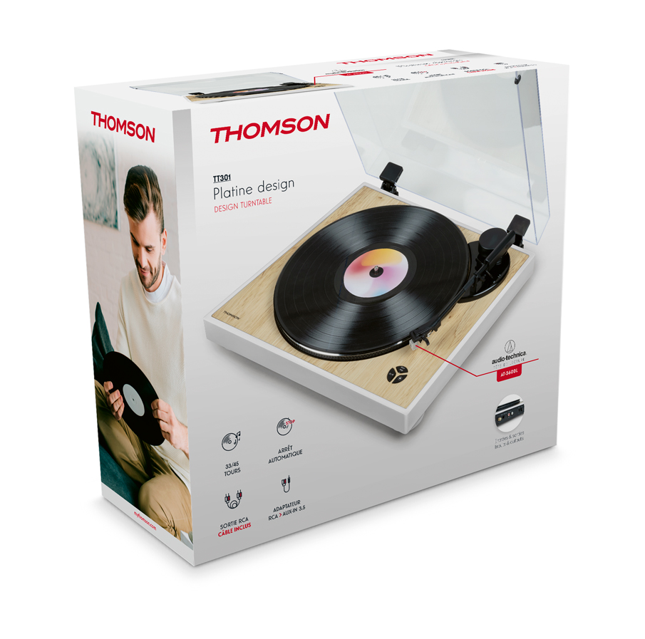 Platine design – TT301 THOMSON (Blanc-Bois)