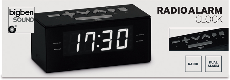 condensor Huh kam Dual Alarm Clock Radio (Black) RR60NG BIGBEN | Bigben EN | Bigben | Audio |  Lumin'US | Bigben Party | Aromasound |Gaming-Zubehör | Games