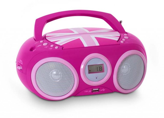 Radio CD player with USB port "Union Jack" (Pink) - Image   #2