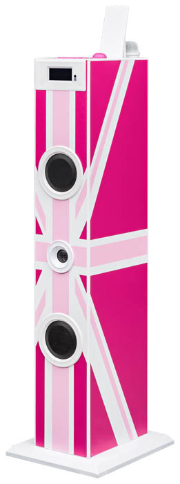 Multimedia tower with karaoke function "Union Jack" (Pink) - Packshot