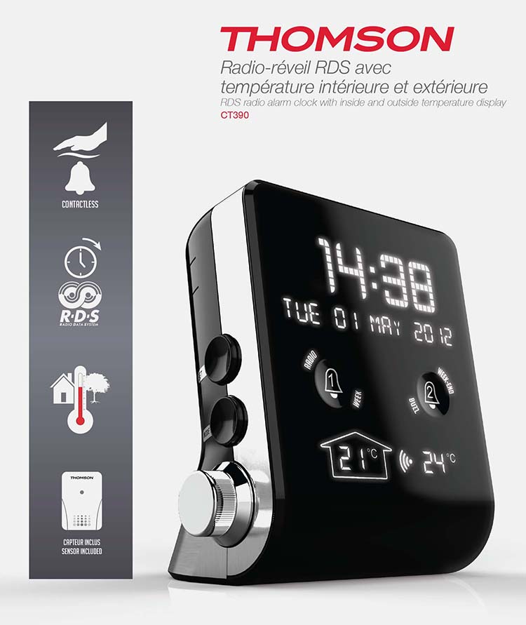Mini ClockRadio (Black) CT390 THOMSON Bigben Interactive Audio