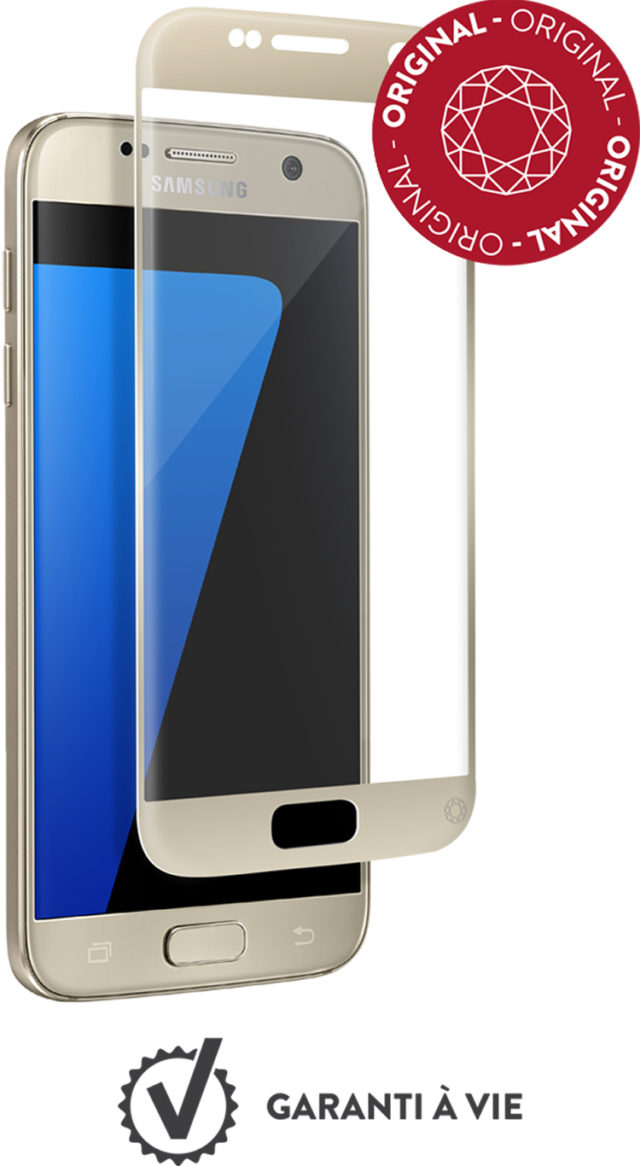 The tempered glass screen protector FORCE GLASS (gold contour) - Packshot