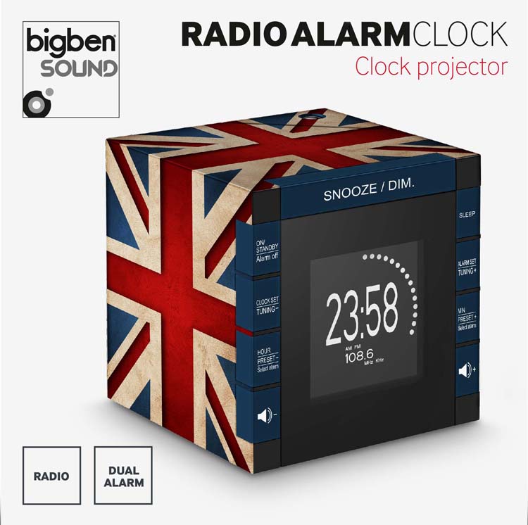 Radio Alarm Clock Projector "Union Jack" - Immagine