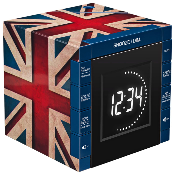 Radio Alarm Clock Projector "Union Jack" - Packshot